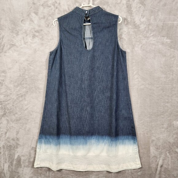 VTG United Colors of Benetton Ombre Denim A line Mini dress Womens size M - Picture 2 of 11